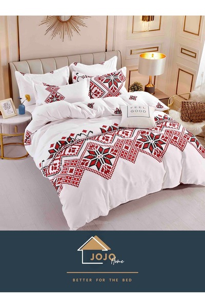 JOJO HOME Bed linen, 4 pieces, 1 person, 155x230cm, fine cotton, Traditional