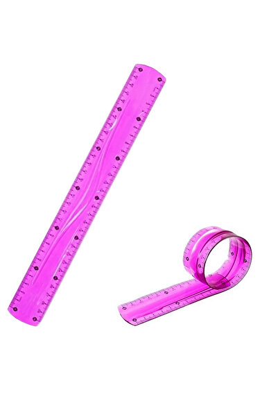 Limmy Pink Flexible Plastic Ruler Flexy Ruler Unbreakable Ruler 30 cm - 1 Piece