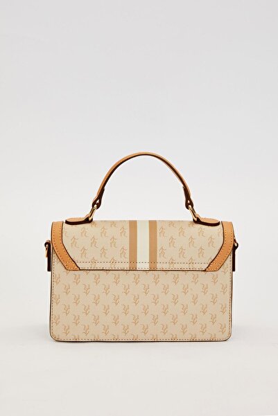 Levidor Khaki Logo Monogram Pattern Handbag