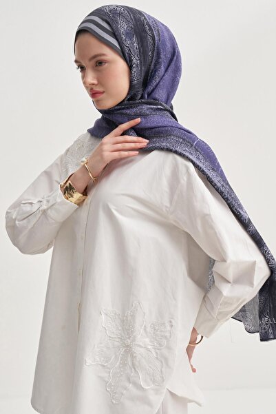 carell Serenya Vela Floş Şal Morcivert