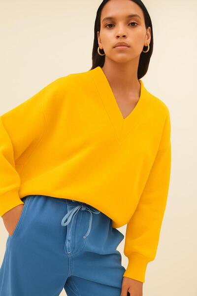 DM DOLCE MORE SWEATSHIRT UNISEX CU DECOLTEU IN V