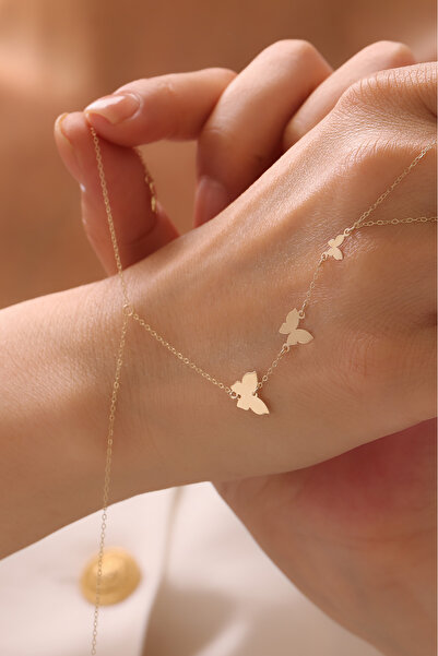 GENORO JEWEL 14 Ayar Altın Sıralı Kelebek Şahmeran