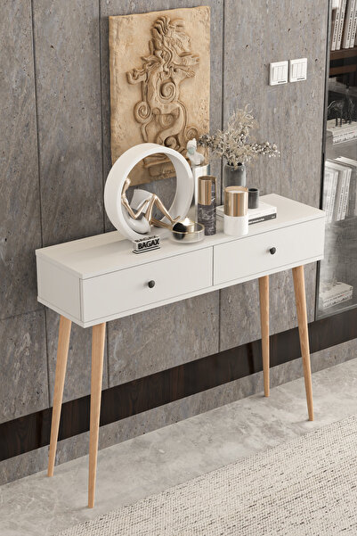 BAGAX 2 Kapaklı Ahşap Ayaklı Modern Dresuar