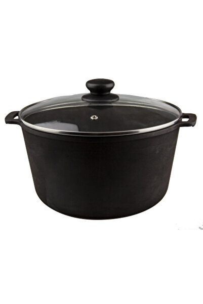 Maysternya Cast iron pot with glass lid 5lt + wire sponge
