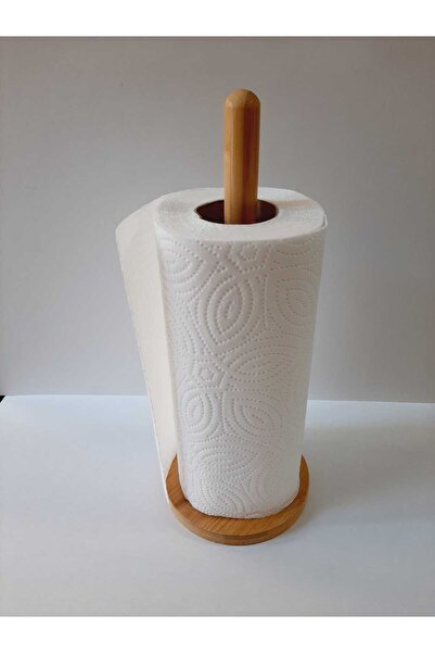 bir sürü eşya pak market Bamboo Wood Paper Towel Holder with Round Circle Base