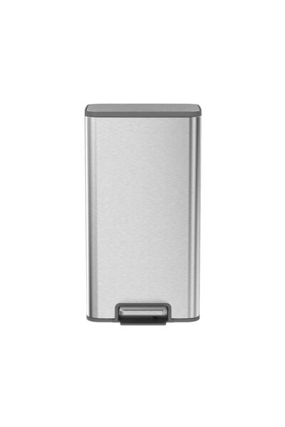 Danube Home سلة مهملات EKO Marina سعة 30 لترًا - سلة مهملات بدواسة من الفولاذ المقاوم للصدأ مع غطاء ناعم الإغلاق، لمسة نهائية غير لامعة