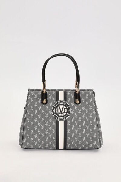 Levidor Black Monogram Patterned Handbag