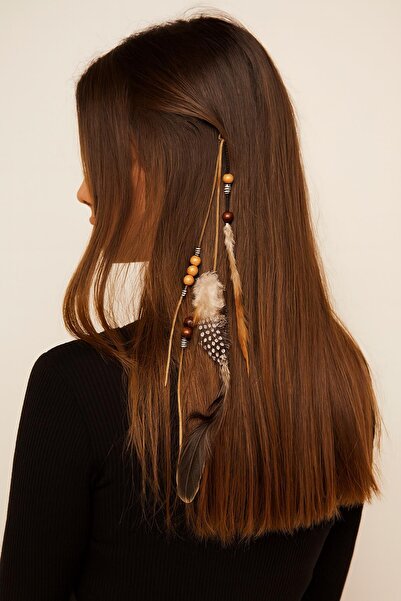 New Obsessions Lanț de păr boem cu pene Rasta