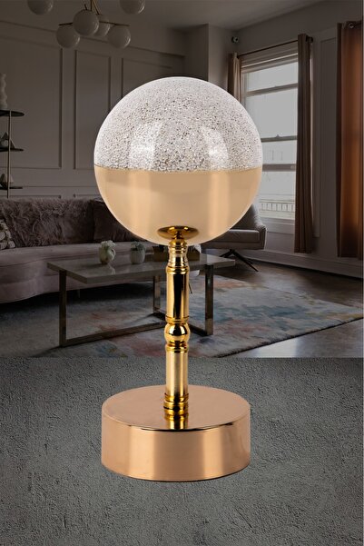 Genel Markalar Projeksiyon Özellikli Küre Abajur – LED Işıklı, Altın Renkli M...