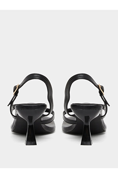 Styli Black Kitten Heel Thong Sandals