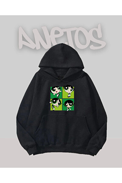 Anetos Power Pops Grıl Design verde față neagră cu imprimeu Swea tricou