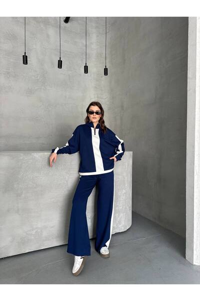 ZF BUTİK Спортивний комплект з модального матеріалу з довгими рукавами та смужками