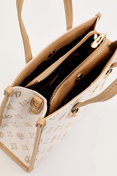 Levidor Cream Lvd Printed Handbag