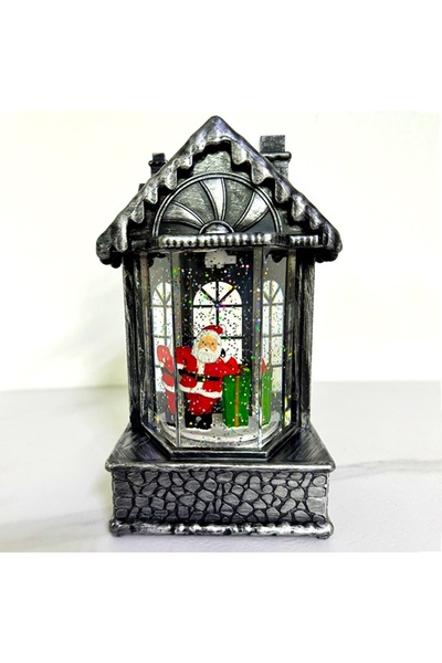 velve Μουσικό στολίδι Old Hut, τύπου σπιτάκι Άγιου Βασίλη, φως LED και USB, Μ...