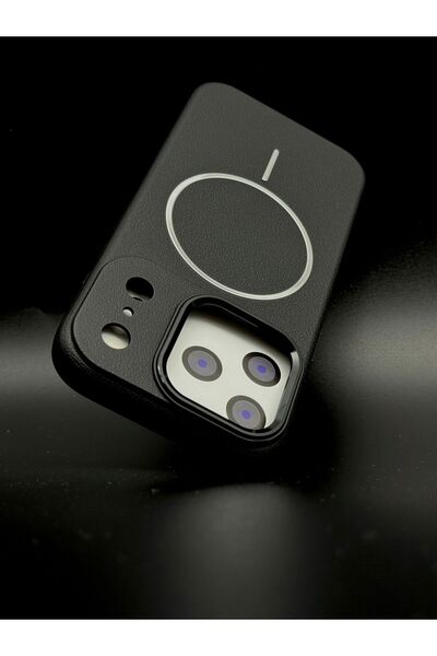 GENERAL جراب جلدي فاخر من MagSafe لهاتف iPhone 17 Pro Max - مقاوم للصدمات، رف...