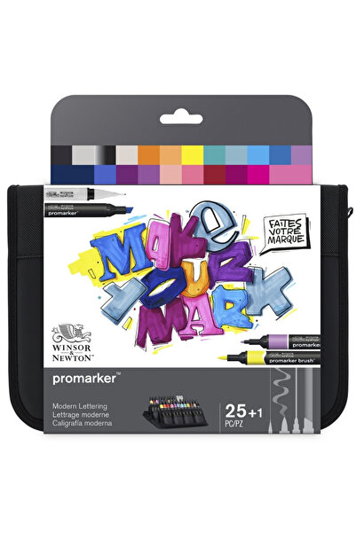 Winsor Newton Winsor & Newton Promarker Modern Lettering Çantalı Set (25'li)