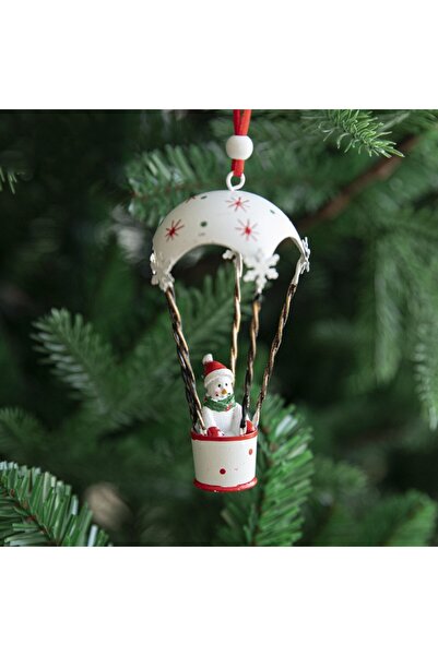 OEM Christmas Tree Figurine, Snowman Model in Hot Air Balloon, Ornament for B