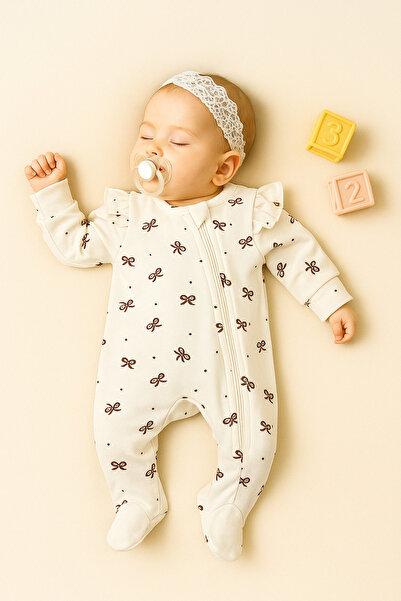 AKİ MODA KİDS Baby Girl Newborn 100% Cotton 0-3 Months Baby Romper