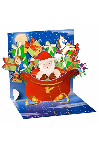 PopShots Minifelicitare 3D de Craciun Mos Craciun cu daruri