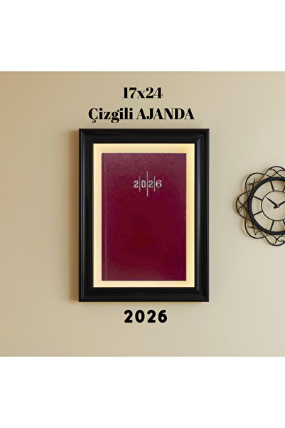 KarmaOfis 2026 Agenda 17x24 Prugasto Bordo crvena