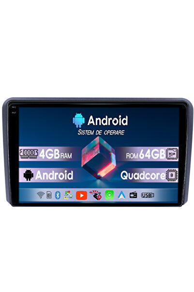 navi-it Navigatie dedicata Audi A3 2003-2013, Android 14, Wireless Carplay si Android auto 4GB RAM 64GB ROM,