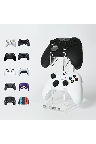 PadForce Controller holder for Xbox, PS5, PS4, Switch, headsets, cable organizer, 2 slots – Transparent