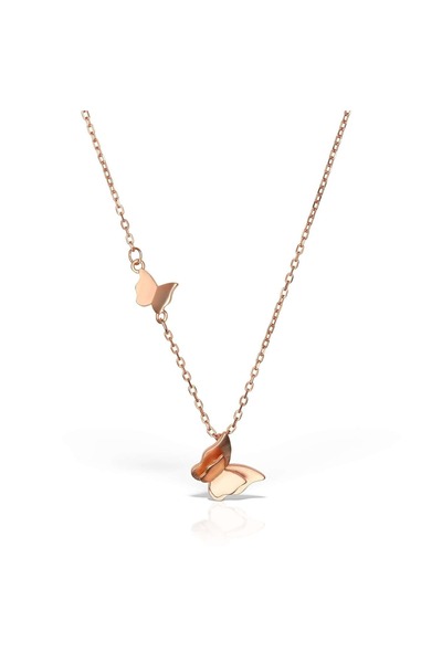 Hinari Colier tip choker delicat Flight din argint 925 placat cu aur roz