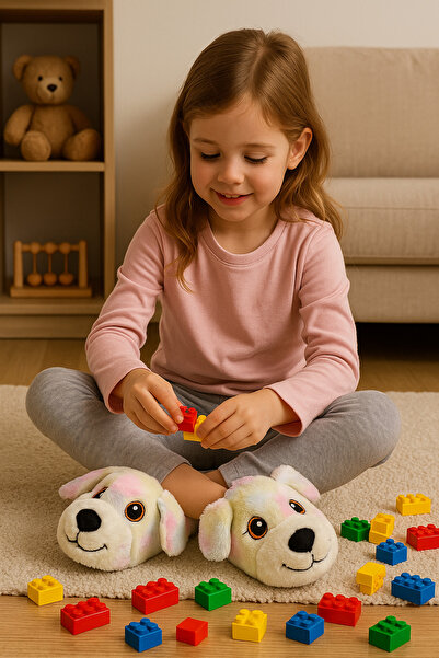 Shoebuo Peluş Panduf Hayvan Figürlü Çocuk Ev Botu Yumuşak Taban