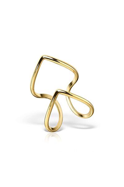 Hinari Inel din oțel inoxidabil placat cu aur de 14k „Calea Destinului”