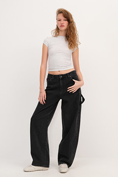 Addax Baggy Jean Pants with Pockets Pn171