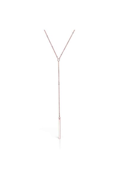 Hinari Colier din oțel inoxidabil placat cu aur roz Heart's Direction