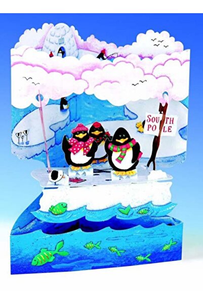 Santoro Felicitare 3D Swing Cards Pinguini