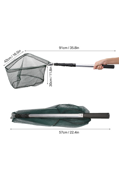 Choice 45-190cm Retractable Landing Fishing Net 190cm-55cm with Telescoping Pole Handle Foldable Freshwater