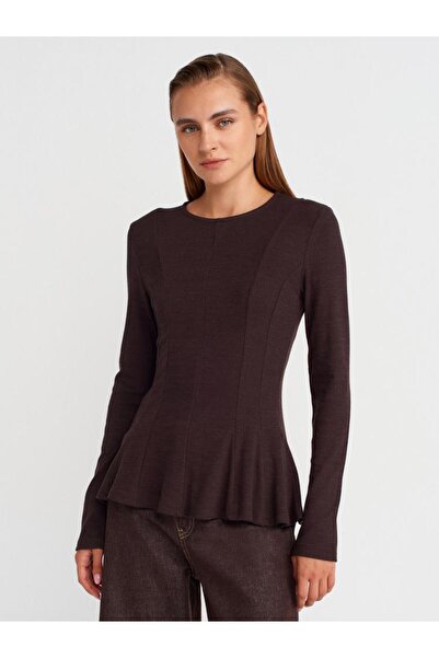 Dilvin 32090 UZUN KOLLU PEPLUM TOP