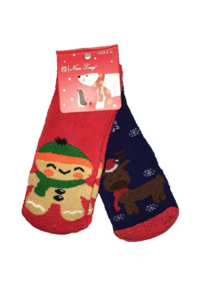 Inkastyl Комплект от 2 чифта неплъзгащи се чорапи Rudolf & Gingerbread, разме...