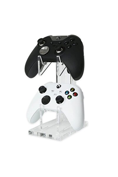PadForce Controller holder for Xbox, PS5, PS4, Switch, headsets, cable organizer, 2 slots – Transparent