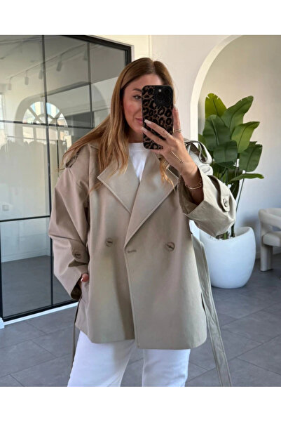 My Blog Mint Jade Kısa Trenç - 9609