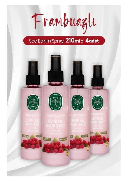 Eyüp Sabri Tuncer Frambuazlı Sirke & Süper Saç Bakım Spreyi 210 ml 4 adet
