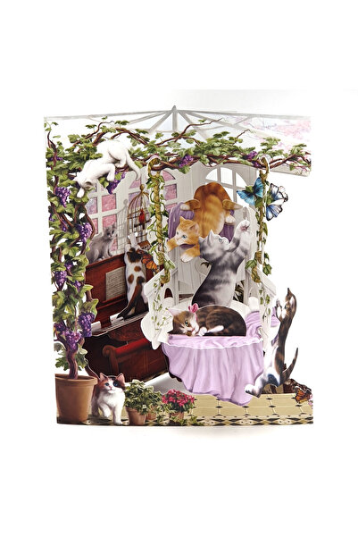 Santoro Felicitare 3D Swing Cards Pisici in sera