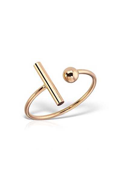 Hinari Inel delicat din oțel inoxidabil placat cu aur roz „Promise”