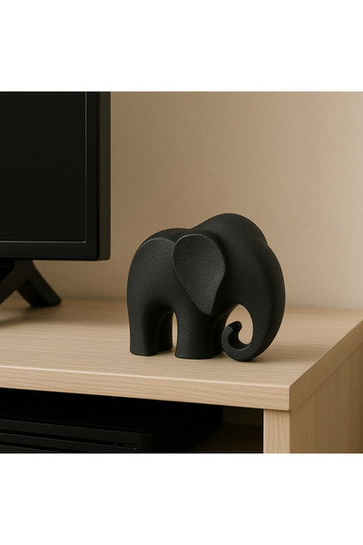 Orivara Design Ebonora 3D Baskı Dekoratif Fil Biblo – Ev & Ofis Aksesuarı