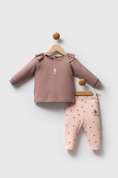 U.S. Polo Assn. Kız Bebek %100 Pamuklu Takım