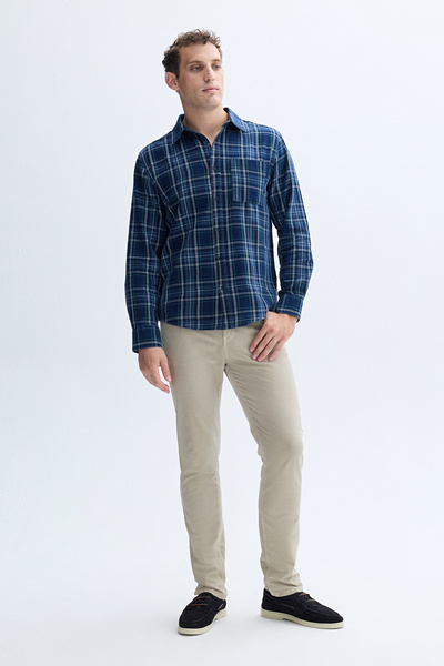 Mudo TEKSTÜRLÜ SLIM FIT LİYOSEL KARIŞIMLI PANTOLON