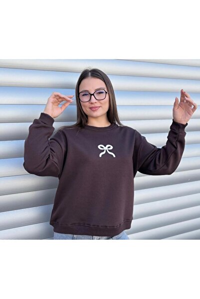 Shine Stone Дамска блуза с голям деколте и принт с панделки