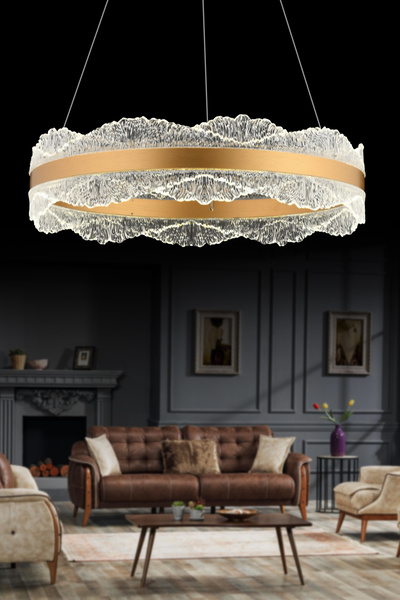 İstanbul Avize Titanic 50'lık Eskitme Kumandalı Lüx3 Renk Led Modern Ledli Avize