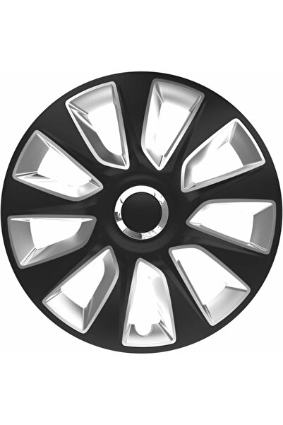 Cridem Set capace roti auto Stratos RC 4buc - Negru/Argintiu - 16''