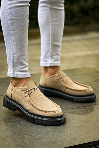 Zerenyus Ανδρικά παπούτσια Casual Premium Style Castle Μπεζ σουέντ