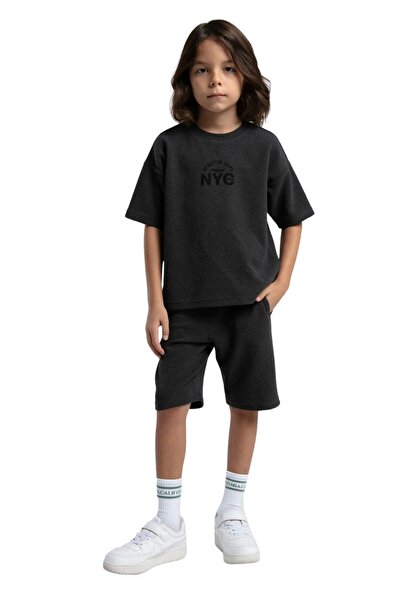 Arnetta Boy's Anthracite Bermuda Pajama Suit 3564