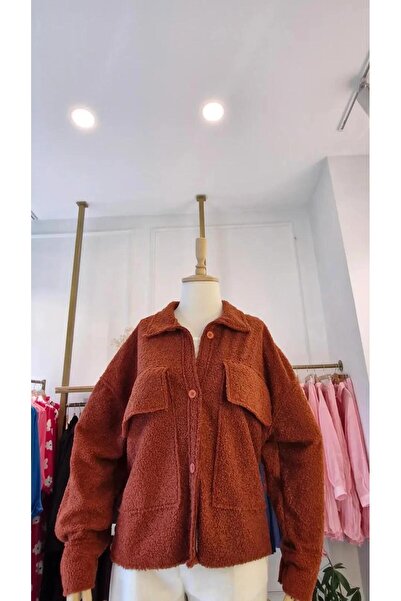 KÜBRA AKAY KİREMİT RENGİ DÜĞMELİ CEKET