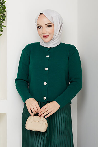 modapark.ist Γυναικεία Πλεκτή Ζακέτα με κουμπιά μπροστά